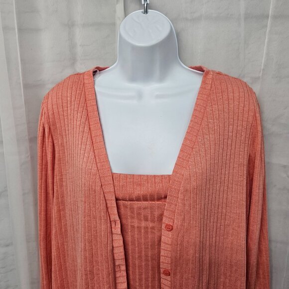 NWT Apt. 9 Melon Orange Knit Cardigan and Tank Set L - Picture 2 of 13